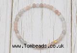 CGB7303 4mm tiny rainbow moonstone beaded meditation yoga bracelets