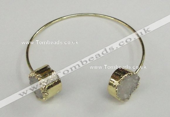 CGB731 15mm coin druzy agate gemstone bangles wholesale