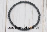 CGB7310 4mm tiny black tourmaline beaded meditation yoga bracelets