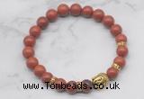 CGB7352 8mm red jasper bracelet with buddha for men or women