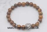 CGB7362 8mm elephant skin jasper bracelet with lion head for men or women