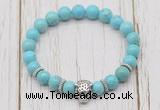 CGB7392 8mm blue howlite bracelet with tiger head for men or women