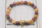 CGB7398 8mm mookaite bracelet with leopard head for men or women