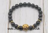 CGB7404 8mm golden obsidian bracelet with lion head for men or women