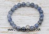 CGB7415 8mm blue spot stone bracelet with skull for men or women