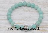 CGB7420 8mm peru amazonite bracelet with skull for men or women