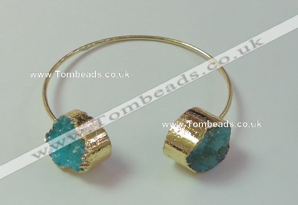 CGB744 20mm coin druzy agate gemstone bangles wholesale