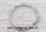 CGB7455 8mm white crazy lace agate bracelet with buddha for men or women