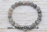 CGB7458 8mm silver needle agate bracelet with lion head for men or women