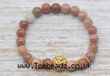 CGB7462 8mm wooden jasper bracelet with lion head for men or women