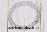 CGB7485 8mm white crystal bracelet with buddha for men or women