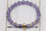 CGB7489 8mm amethyst bracelet with skull for men or women