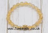 CGB7497 8mm citrine bracelet with owl head for men or women