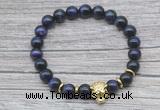 CGB7523 8mm purple tiger eye bracelet with tiger head for men or women