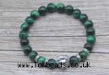 CGB7525 8mm green tiger eye bracelet with lion head for men or women