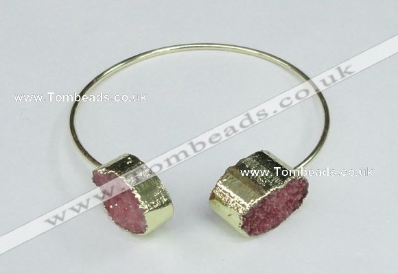 CGB755 13*18mm - 15*20mm oval druzy agate gemstone bangles