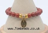 CGB7752 8mm red jaspe bead with luckly charm bracelets