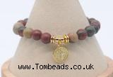 CGB7754 8mm picasso jasper bead with luckly charm bracelets