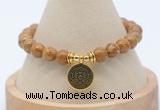 CGB7759 8mm wooden jasper bead with luckly charm bracelets