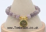 CGB7772 8mm lepidolite bead with luckly charm bracelets