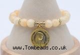 CGB7782 8mm honey jade bead with luckly charm bracelets