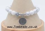 CGB7790 8mm white howlite bead with luckly charm bracelets