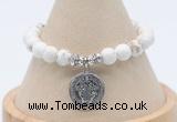 CGB7791 8mm white howlite bead with luckly charm bracelets