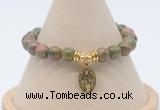 CGB7797 8mm unakite bead with luckly charm bracelets wholesale