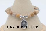 CGB7801 8mm fossil coral bead with luckly charm bracelets