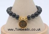 CGB7804 8mm golden obsidian bead with luckly charm bracelets