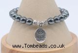 CGB7807 8mm hematite bead with luckly charm bracelets wholesale
