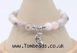 CGB7812 8mm natural pink opal bead with luckly charm bracelets