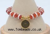 CGB7832 8mm Tibetan agate bead with luckly charm bracelets