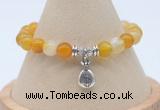 CGB7841 8mm yellow banded agate bead with luckly charm bracelets