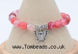 CGB7842 8mm red banded agate bead with luckly charm bracelets