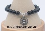 CGB7846 8mm black onyx bead with luckly charm bracelets