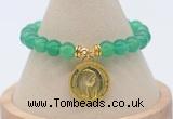 CGB7848 8mm green agate bead with luckly charm bracelets