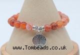 CGB7850 8mm fire agate bead with luckly charm bracelets