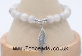 CGB7855 8mm white crazy lace agate bead with luckly charm bracelets