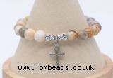 CGB7856 8mm yellow crazy lace agate bead with luckly charm bracelets