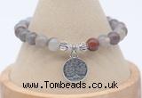 CGB7859 8mm Botswana agate bead with luckly charm bracelets