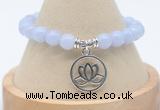 CGB7860 8mm blue lace agate bead with luckly charm bracelets