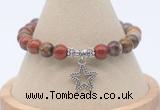 CGB7863 8mm red moss agate bead with luckly charm bracelets