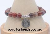 CGB7864 8mm Portuguese agate bead with luckly charm bracelets