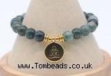CGB7866 8mm moss agate bead with luckly charm bracelets