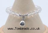 CGB7885 8mm white crystal bead with luckly charm bracelets