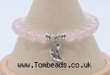 CGB7887 8mm rose quartz bead with luckly charm bracelets