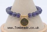 CGB7890 8mm amethyst gemstone bead with luckly charm bracelets