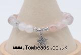 CGB7896 8mm pink quartz bead with luckly charm bracelets