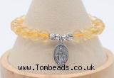 CGB7897 8mm citrine bead with luckly charm bracelets wholesale